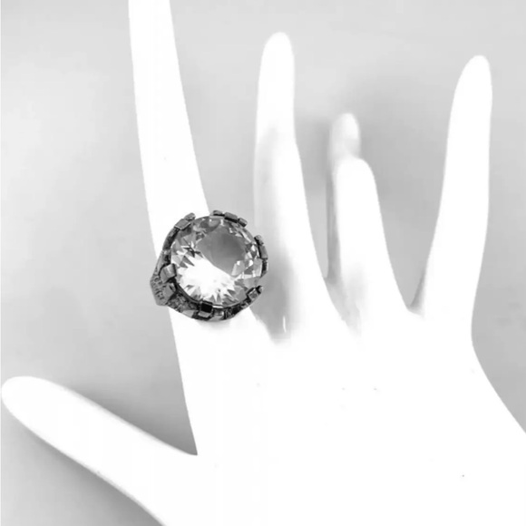 WOW! 1970’s Orneus Guldsmeds Sweden Handmade Sterling Silver Rock Crystal Ring 7 - Picture 5 of 11